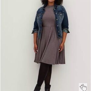 Torrid Size 2 (18/20) Purple Mock Neck Skater Dress